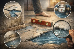 علامات تسرب المياه الخفي في الأرضيات