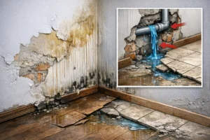 علامات تسرب المياه الخفي في الجدران والأرضيات