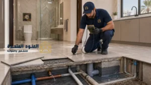 كشف تسربات المياه تحت البلاط
