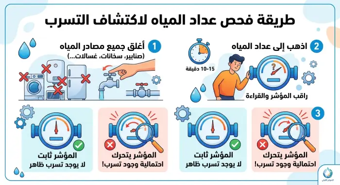 فحص عداد المياه بنفسك