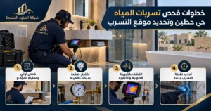 فحص تسربات المياه حي حطين 2 خطوات فحص تسربات المياه حي حطين فحص تسربات المياه حي حطين | شركة العنود المتحدة خطوات فحص تسربات المياه حي حطين